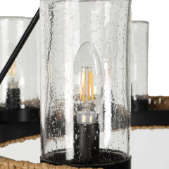 Palm Royal Black 8 Light Indoor-Outdoor Chandelier - Ornate Home