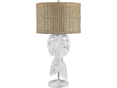 Palm Shores White/Tan Table Lamp (Set of 2) - Ornate Home