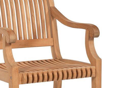 Palm Teak Outdoor Dining Armchair - Ornate Home