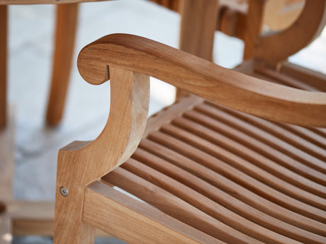 Palm Teak Outdoor Dining Armchair - Ornate Home