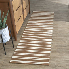 Palma Coconut Brown/Ivory 2.6'x8' Performance Rug - Ornate Home