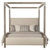 Palma Rustic Grey/White/Cream Fabric Canopy King Bed - Ornate Home