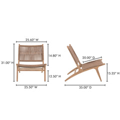 Palma Warm Brown Outdoor Lounge Chair - Ornate Home