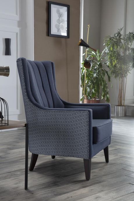 Palmer Corvet Navy Accent Armchair - Ornate Home