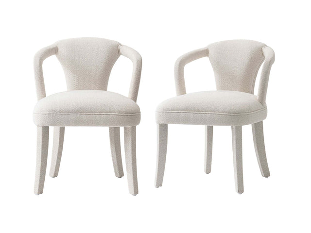 Palmer Dining Armchair in Ivory (set of 2) - Ornate Home