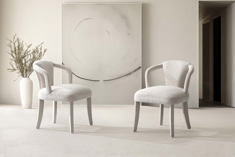 Palmer Dining Armchair in Ivory (set of 2) - Ornate Home