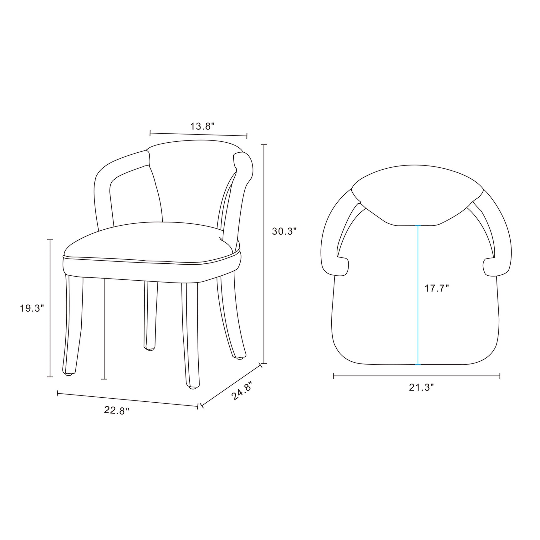 Palmer Dining Armchair in Silver Lining (set of 2) - Ornate Home