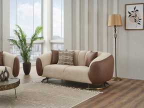 Palmera Cream Stationary Loveseat - Ornate Home