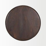 Palmera Dark Brown Wood Pedestal Accent Table - Ornate Home