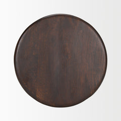 Palmera Dark Brown Wood Pedestal Accent Table - Ornate Home