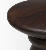 Palmera Dark Brown Wood Pedestal Accent Table - Ornate Home