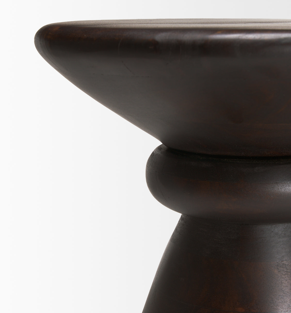 Palmera Dark Brown Wood Pedestal Accent Table - Ornate Home