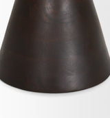 Palmera Dark Brown Wood Pedestal Accent Table - Ornate Home