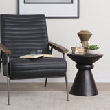 Palmera Dark Brown Wood Pedestal Accent Table - Ornate Home