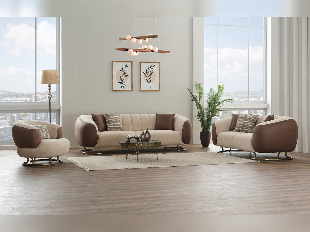 Palmera Cream 3-pieces (Sofa & Loveseat & Chair) Living Room Set