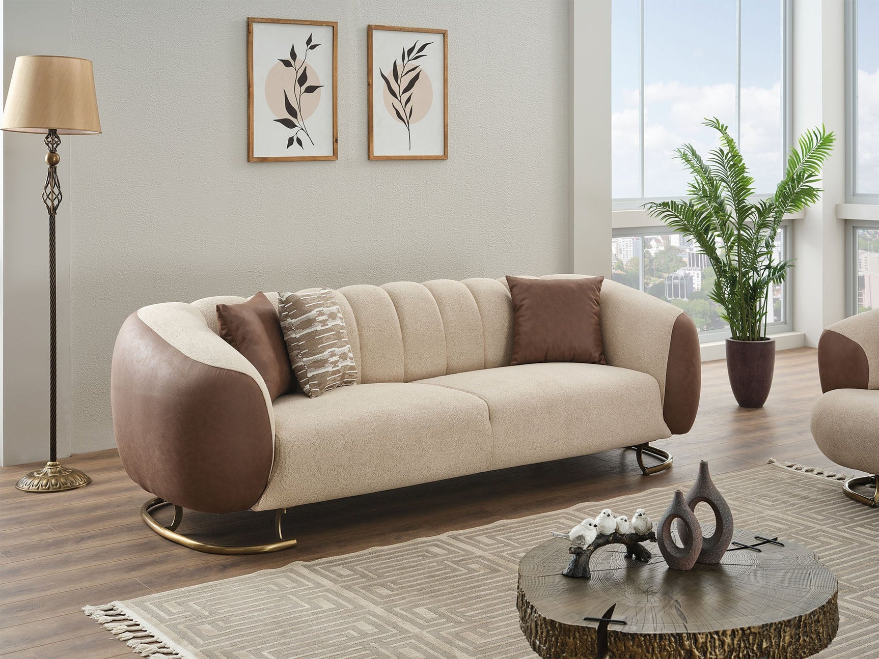 Palmera Cream Stationary Sofa