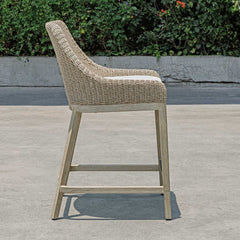 Paloma Brown/Gray/White Outdoor Wicker Counter Stool - Ornate Home