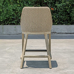 Paloma Brown/Gray/White Outdoor Wicker Counter Stool - Ornate Home