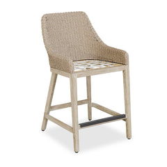 Paloma Brown/Gray/White Outdoor Wicker Counter Stool - Ornate Home