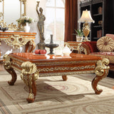 Paloma Cedar Red 3pc Coffee Table Set  / HD-8024 - Ornate Home