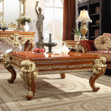 Paloma Cedar Red 3pc Coffee Table Set  / HD-8024 - Ornate Home