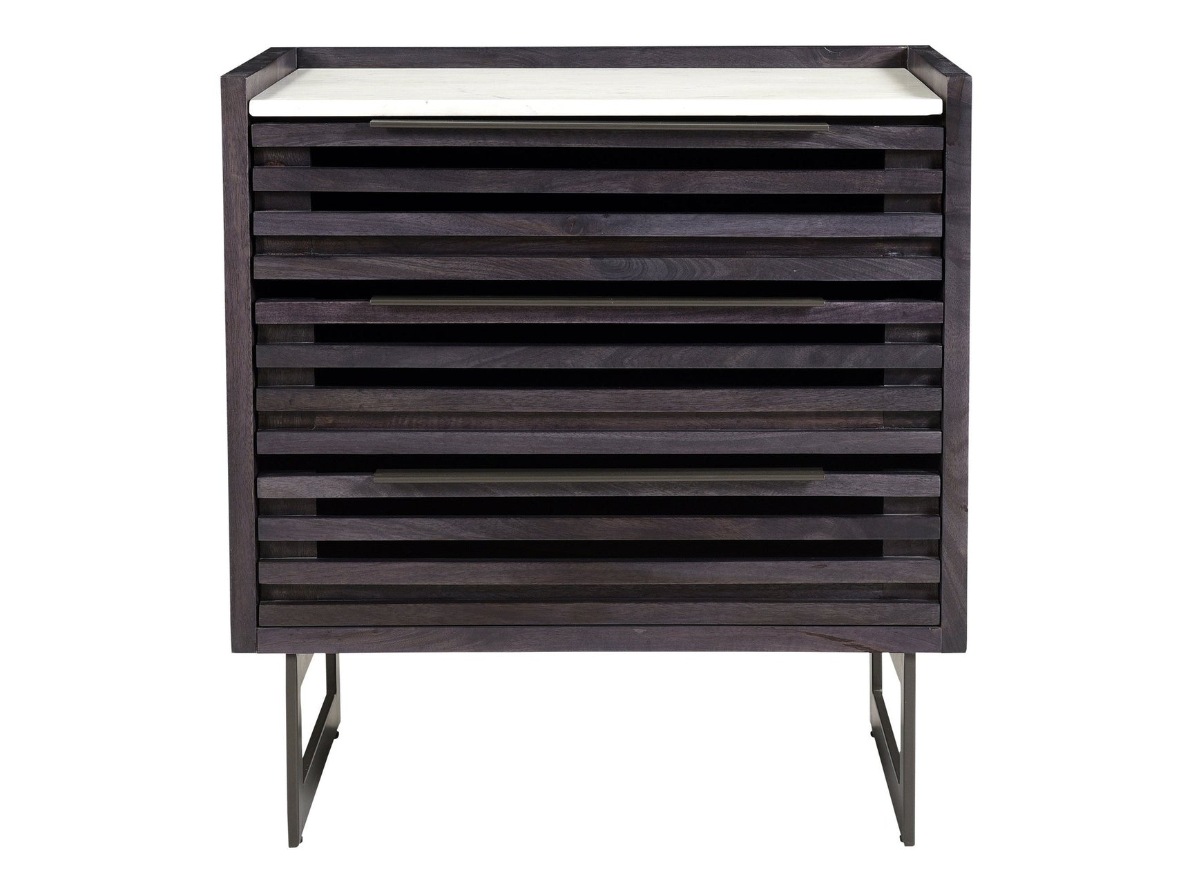 Paloma Charcoal Grey 3 Drawer Nightstand - Ornate Home