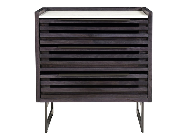 Paloma Charcoal Grey 3 Drawer Nightstand - Ornate Home