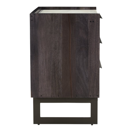 Paloma Charcoal Grey 3 Drawer Nightstand - Ornate Home
