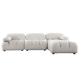 Paloma Cream Velvet Reversible 4-Pc Sectional - Ornate Home