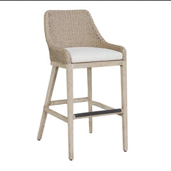 Paloma Gray/White Outdoor Wicker Bar Stool - Ornate Home