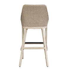 Paloma Gray/White Outdoor Wicker Bar Stool - Ornate Home