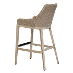 Paloma Gray/White Outdoor Wicker Bar Stool - Ornate Home