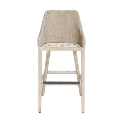 Paloma Gray/White Outdoor Wicker Bar Stool - Ornate Home