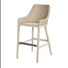 Paloma Gray/White Outdoor Wicker Bar Stool - Ornate Home