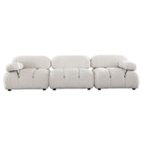 Paloma Light Cream Velvet Modular Sectional  / 3-piece - Ornate Home