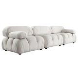 Paloma Light Cream Velvet Modular Sectional  / 3-piece - Ornate Home