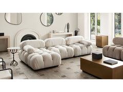 Paloma Light Cream Velvet Modular Sectional  / 4-piece - Ornate Home
