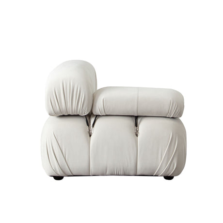 Paloma Light Cream Velvet Modular Sectional  / 4-piece - Ornate Home