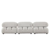 Paloma Light Cream Velvet Modular Sectional  / 3-piece - Ornate Home