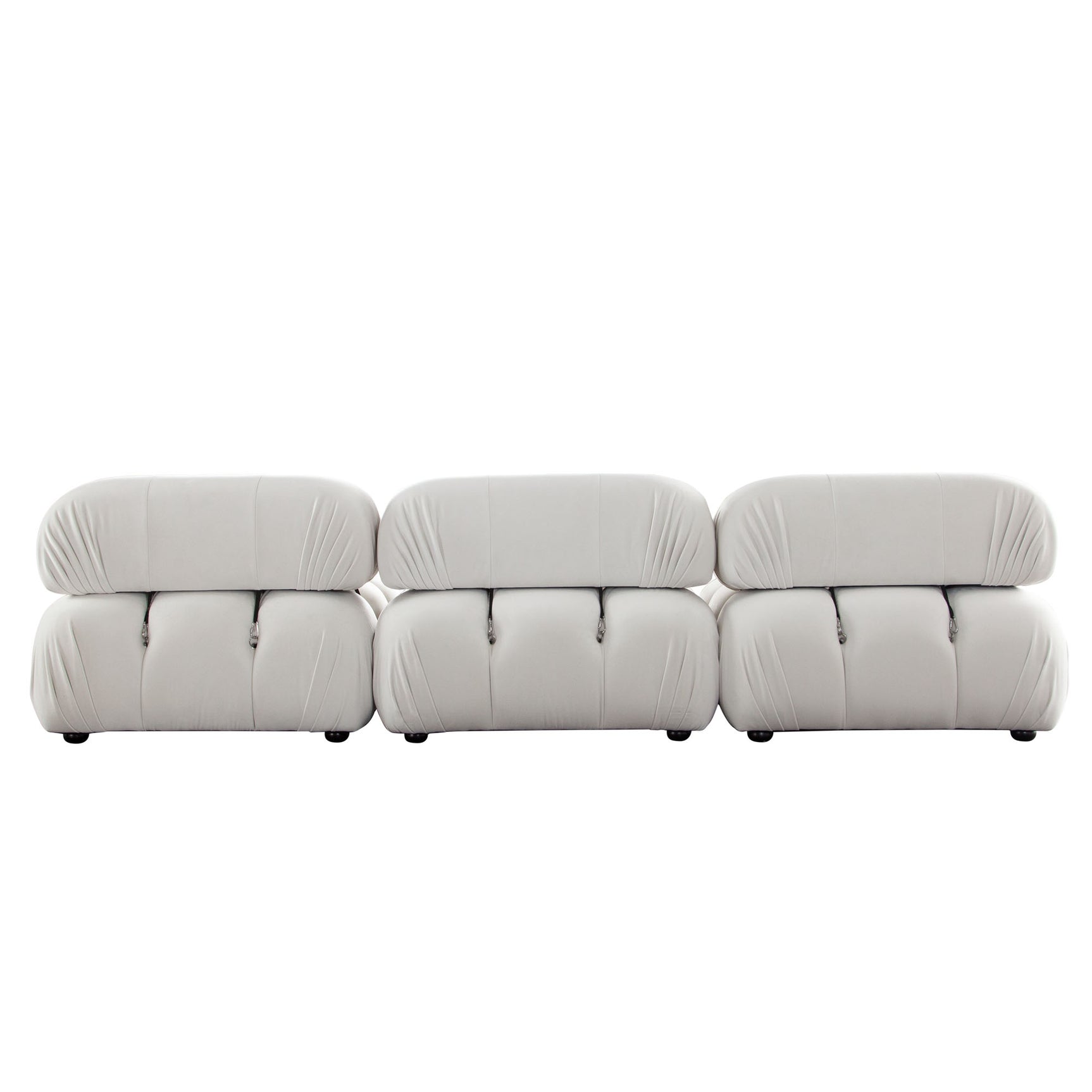 Paloma Light Cream Velvet Modular Sectional  / 3-piece - Ornate Home