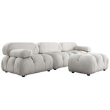 Paloma Light Cream Velvet Modular Sectional  / 4-piece - Ornate Home