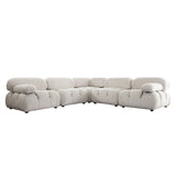 Paloma Light Cream Velvet Modular Sectional  / 5-piece - Ornate Home