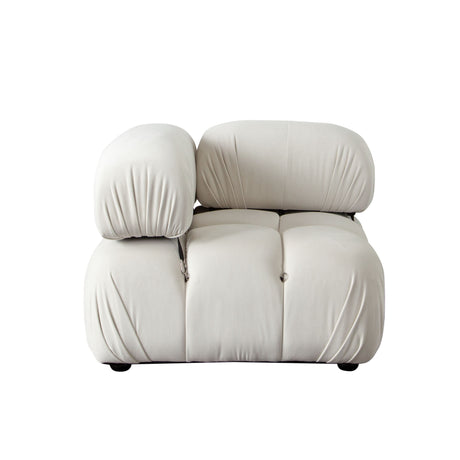 Paloma Light Cream Velvet Modular Sectional  / 5-piece - Ornate Home