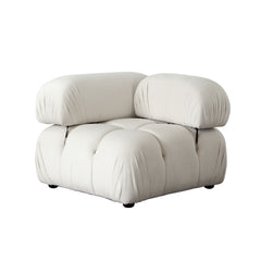 Paloma Light Cream Velvet Modular Sectional  / 5-piece - Ornate Home