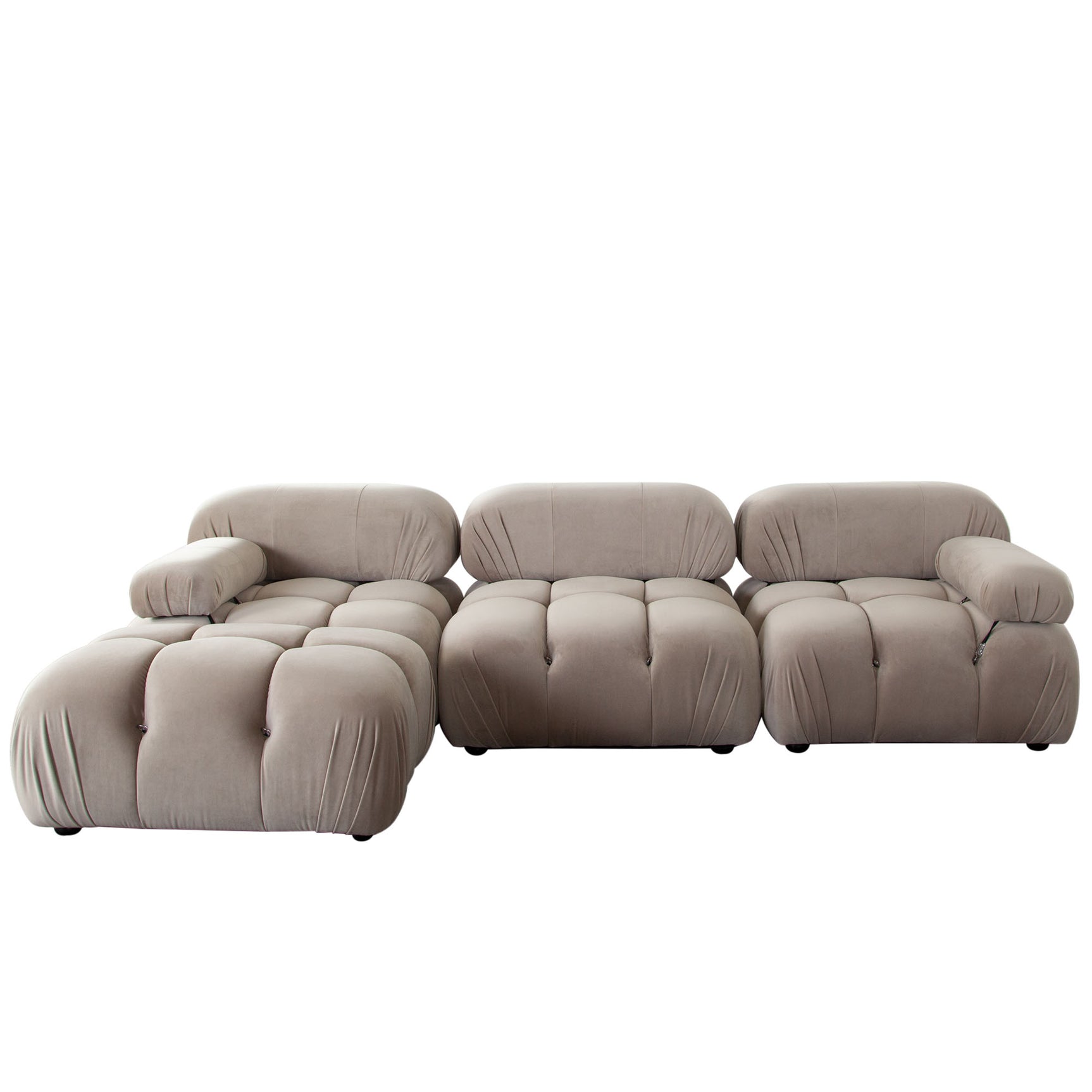 Paloma Mink Tan Velvet Modular Sectional  / 4-piece - Ornate Home