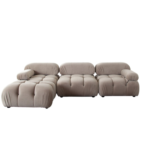 Paloma Mink Tan Velvet Modular Sectional  / 4-piece - Ornate Home