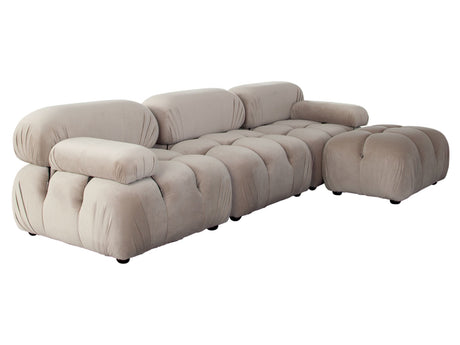 Paloma Mink Tan Velvet Modular Sectional  / 4-piece - Ornate Home