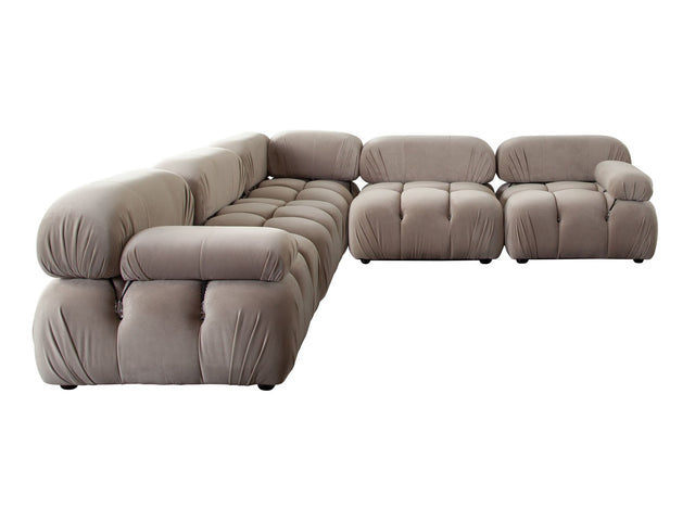 Paloma Mink Tan Velvet Modular Sectional  / 5-piece - Ornate Home