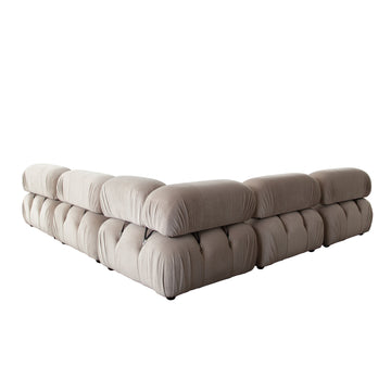 Paloma Mink Tan Velvet Modular Sectional  / 5-piece - Ornate Home