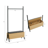 Paloma Open Hanging Closet in Natural Oak - Ornate Home